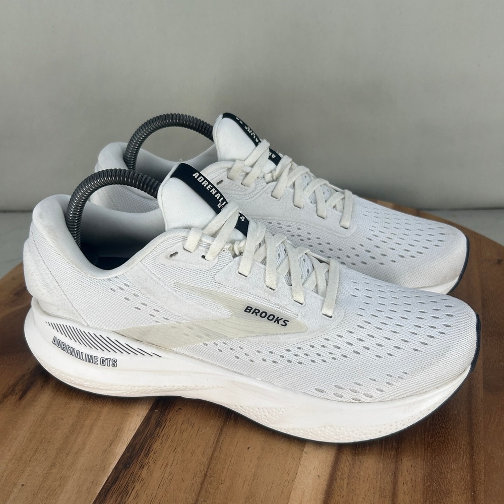 Brooks Adrenaline GTS 24 White Running Shoes Womens 9 B Medium 1204261B137